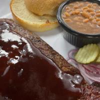 Ribs - 1/2 Rack · Choice of Side, sauce, onion and pickle