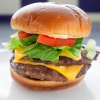 Double Cheeseburger · Two 1/3 lb burgers with American cheese.
