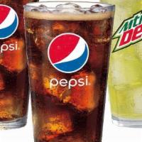 Fountain Drinks · Choose from Pepsi, Diet Pepsi, Mountain Dew, Wild Cherry Pepsi, Mug Root Beer, Sierra Mist, ...