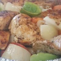 Chicken Kabobs · Our tasty grilled chicken kabob is packed with flavor! Juicy chicken, onions, green peppers ...