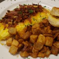 Meat And Cheese Omelet · 3 egg omelets loaded with your choice of Ham, Bacon, or Sausage with your favorite cheese. A...