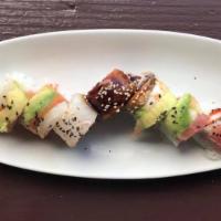 Rainbow Roll · Tokyo favorites. Raw. Eight pieces. Crabstick, smelt roe, cucumber (tuna, salmon, yellowtail...