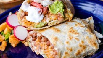Burrito Dinner · Served with beans and rice.