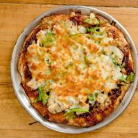 Bbq Chicken Pizza (8 Inch) · Gluten free. Chicken, onions, green peppers, cheddar and mozzarella cheese and kc masterpiec...