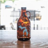 32 Oz Glass Howler · 32 oz glass howler that will hold an equivalent to three bottle beers or two pints.