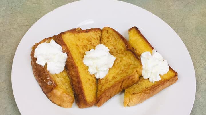 French Toast · Plain. 2 slices.. Add bananas or strawberries for an additional cost.