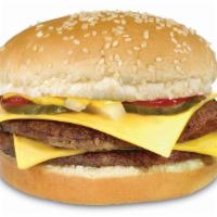 Double Cheeseburger · Two all-beef patties topped with two slices of melted American cheese, diced onions, pickles...