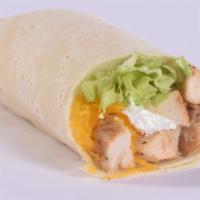Combo 4. Chicken Soft Taco · Seasoned grilled chicken, cheddar cheese, sour cream, and lettuce in a soft flour tortilla.