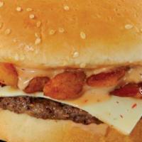 Combo 10. Bbq Jack Burger · A seeded bun with an all-beef patty topped with pepper jack cheese, bacon, crunchy onion str...