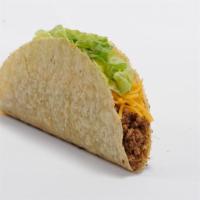 Taco · Seasoned ground beef, cheddar cheese, and lettuce in a crisp corn shell.