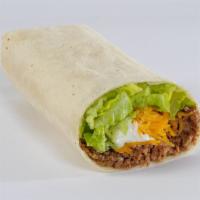 Soft Taco Kids Meal · Seasoned ground beef, cheddar cheese, lettuce, and sour cream rolled in a soft flour tortilla.