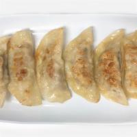 Pot Stickers - Dumpling (6) ツ · Steamed seasoned ground pork dumplings pan fried in vegetable oil.