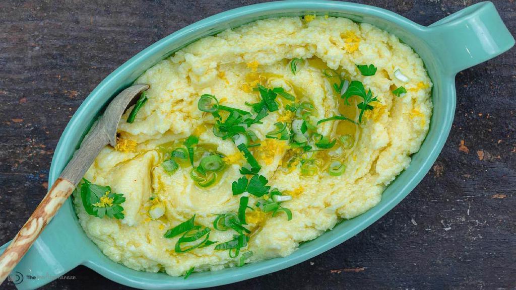 Skordalia · Mash Potatoes with Garlic, Parsley, and chilly , olive poil