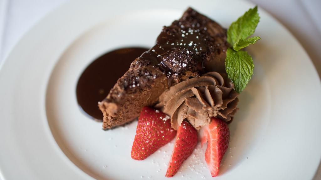 Prhyme Chocolate Pie · Oreo crust, dark chocolate mousse, chocolate crumble, chocolate whipped cream.