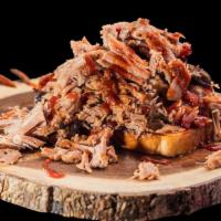 Georgia Chopped Pork Platter · Smoked for up to 12 hours and chopped to order.
Served with choice of 2 sides and a UNAVAILA...