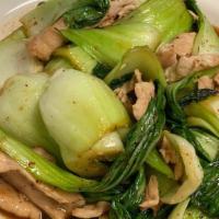 Baby Bok Choy/Rice · Stir-fried baby Bok Choy and your choice of meat with light soy sauce.