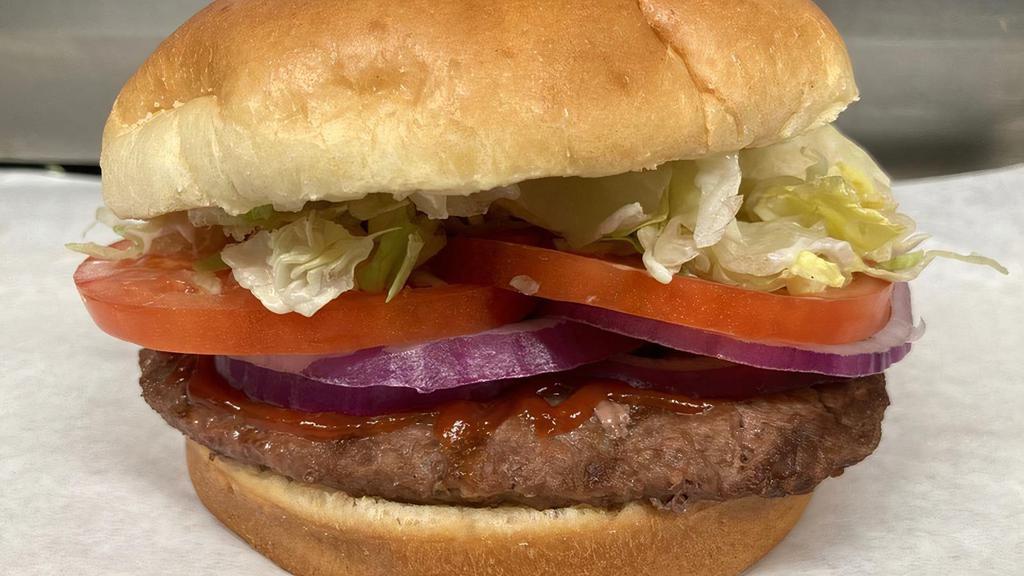 #1 American Burger · (Mayo, Lettuce, Tomato, Ketchup, Red Onion)