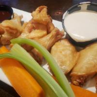 1Lb Chicken Wings Platter · Fresh, never frozen jumbo wings tossed in your choice of sauces and served with celery, carr...