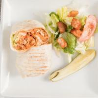 Buffalo Chicken Wrap · Skinless chicken breast breaded and tossed in our buffalo sauce topped with pepper-jack chee...