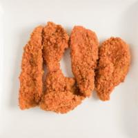 Chicken Tenders · Our home-made juicy chicken tenders covered with our seasoned breading and served with your ...