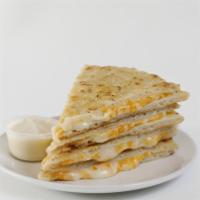 Quesozone · Wow your senses with cheddar, mozzarella, provolone, and gooey queso folded in fluffy pizza ...