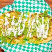 Gorditas (2 Pieces) · Handmade oval tortilla comes with lettuce, sour cream, cheese, beans and your choice of prot...