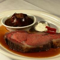 Gluten Free Queen Cut Prime Rib (12 Oz.) · Today's prime rib is slow roasted and prepared to a temperature of medium rare.  Served with...
