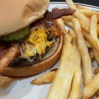 Original Hamburger · Served with mustard or mayo, lettuce, tomatoes, pickles and onions.

Consuming raw or underc...