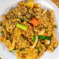 Sy'S Fried Rice · Top item. Rice, yellow curry powder, pineapple, cashew nut, tomato, pea, carrot, onion, gree...