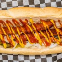 Classic Dog · 1/4 lb. PLUS Beef hot dog, ketchup, mustard, sweet relish, onions.