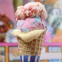 Triple Scoop · Ice cream is served in a plastic container.