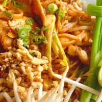 Pad Thai · Ours is made in the traditional “street food” style of Thailand. Rice noodles, green onion, ...