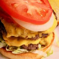 Pop'S Burger · Double meat, double cheese, lettuce, tomato, onion and pickle.