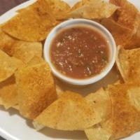 Chips And Salsa · Fresh home made salsa. Chips seasoned with lime chile salt . Made daily.