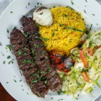 Kefta Kabob · Signature dish of mix ground beef and lamb with onion, parsley and middle eastern spices. Fi...