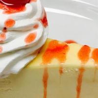 Cheesecake Slice · Original Cheesecake, Whip Cream, Strawberry Glaze, and Cherry