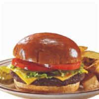 All-Star Cheeseburger · 1/3 pound. Melted cheese, lettuce, and tomatoes. Served on a butter bun and includes a stack...