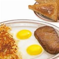Steak, Eggs & Hashbrowns · Our savory seasoning brings out the best in this strip loin steak.