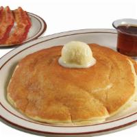 Two Wheatcakes With Breakfast Meat · Your choice of bacon, ham, or sausage (patties or links).