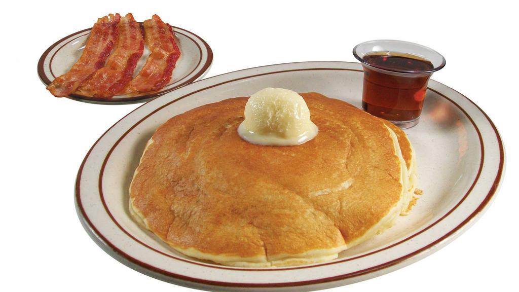 Two Wheatcakes With Breakfast Meat · Your choice of bacon, ham, or sausage (patties or links).