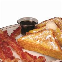 French Toast With Breakfast Meat · Your choice of bacon, ham, or sausage (patties or links).