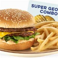 Super George Combo · A double with melted American cheese, lettuce, and thousand island dressing. Served with you...