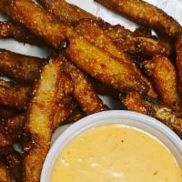 Fried Pickle Fries  · Served with chipotle ranch.