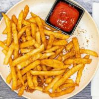 Cajun Fries · Extra Crispy Battered Fries, Tossed in Cajun Seasoning. Choice of Sauce to Dip!