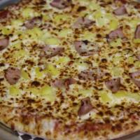 Hawaiian Pizza · Tomato Sauce, Canadian Bacon, Pineapple Bits, Cheese