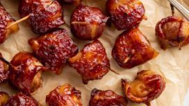 Nueske'S Bacon Wrapped Water Chestnuts · White truffle honey.