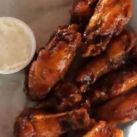 Chicken Wings (10) · Tossed in one of our 3 homemade sauces; buffalo, Jameson BBQ, or sweet and spicy