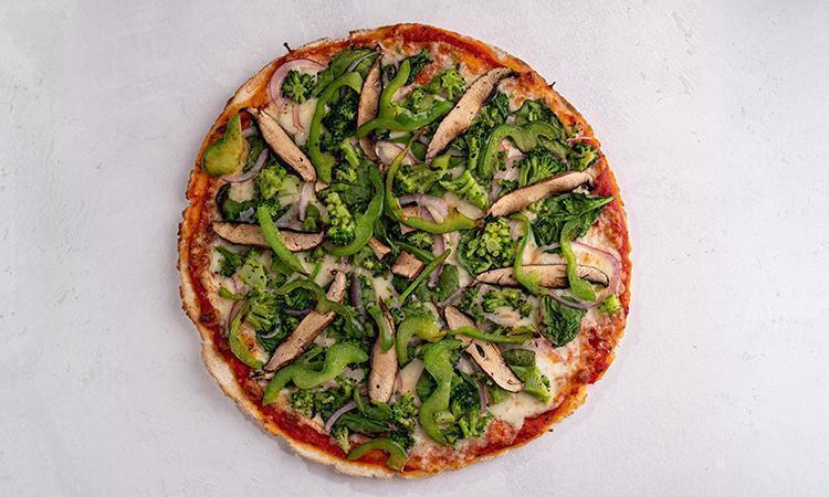 Veggie Lovers Pizza · Mozzarella, Marinara, Baby Spinach, Broccoli, Portobello Mushrooms, Red Onions, Green Peppers