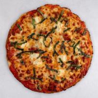 Four Cheese Pizza · Marinara, Ricotta, Mozzarella, Gorgonzola, Romano, Basil, Extra Virgin Oil