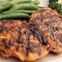 Houston Grilled Chicken  · 10 oz. boneless chicken breast prepared with your favorite seasoning: BBQ, Cajun, lemon pepp...